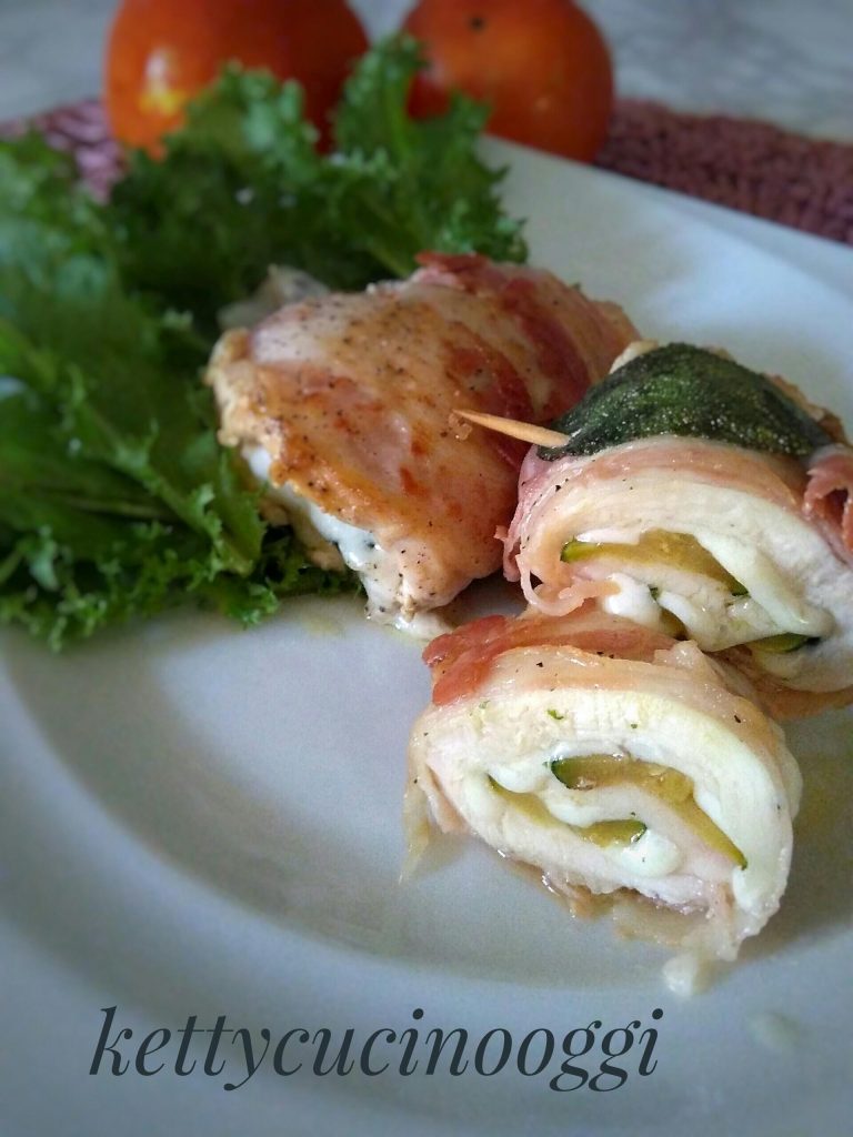 Involtini di pollo arrotolati con cuore filante