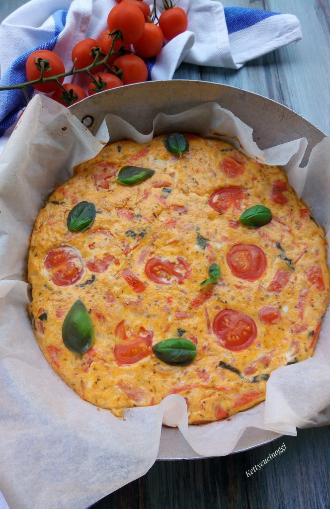 FRITTATA CON SUGO DI POMODORINI BASILICO E ORIGANO