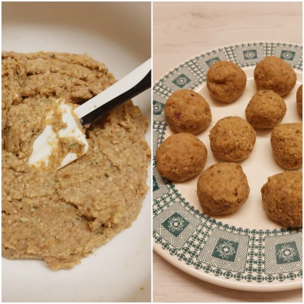 Formiamo con le mani le <b>polpette</b>, una volta pronte le passiamo in padella con un filo di olio.