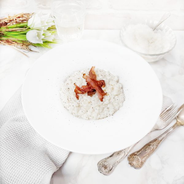 RISOTTO AL LATTE CON SPECK CROCCANTE: LA RICETTA