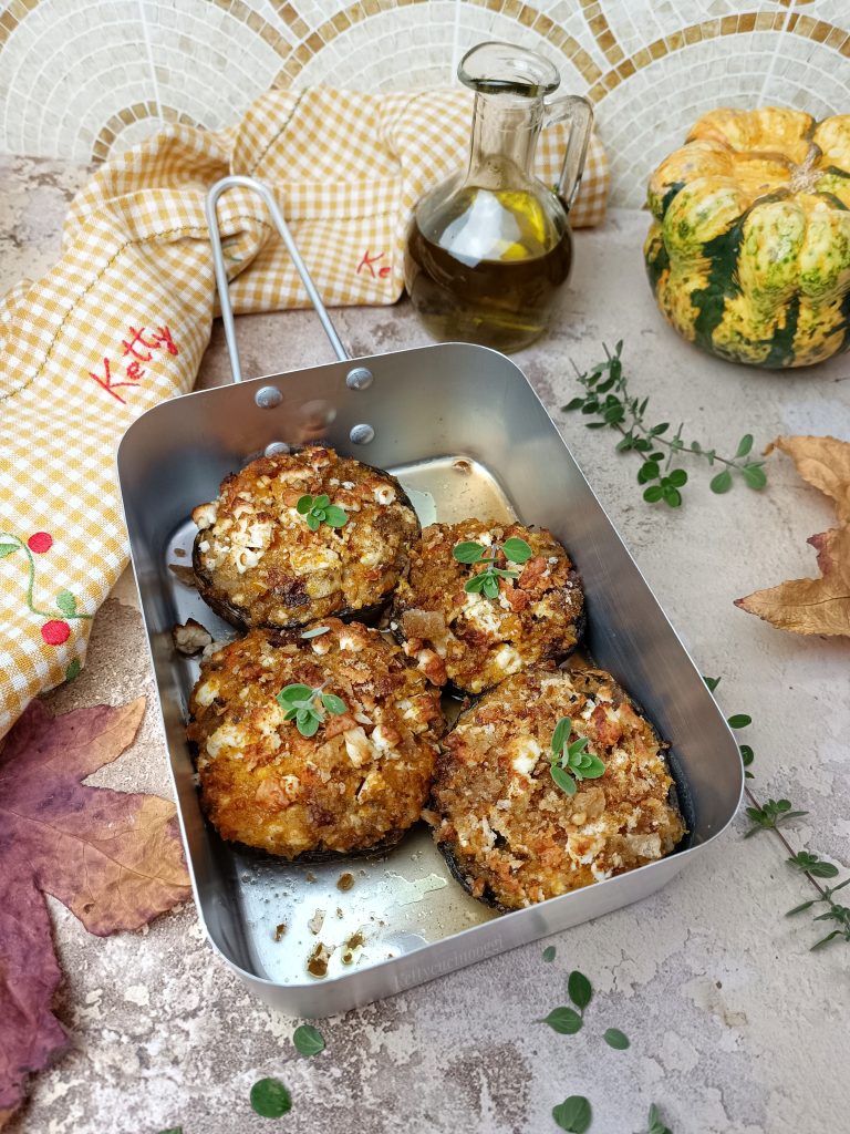 FUNGHI PORTOBELLO CON ZUCCA E FETA