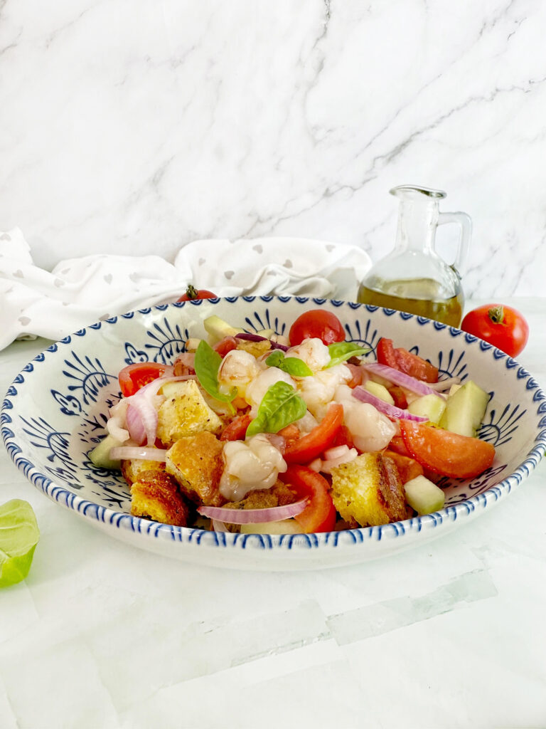 PANZANELLA CON TARTARE DI GAMBERI